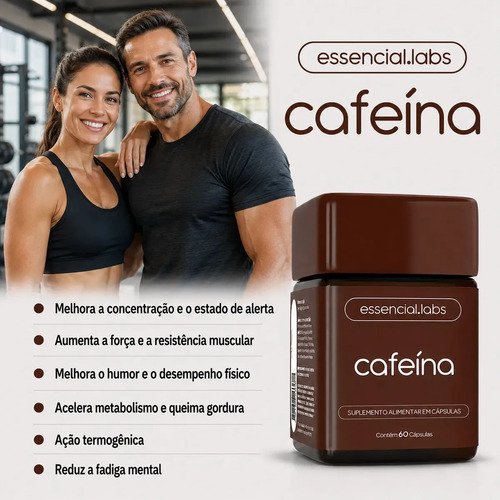 CAFEÍNA 100% PURA 200mg por Cápsula - 60 Cápsulas - Termogênico com Fórmula Concentrada para a Máxima Absorção