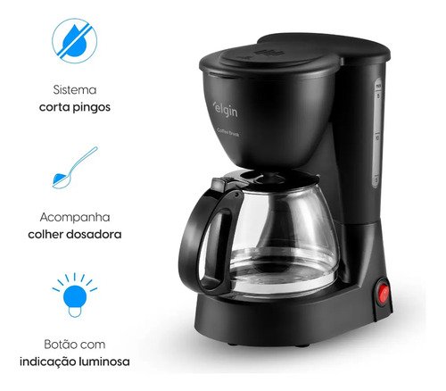 Cafeteira Elétrica 15 Xícaras Elgin Coffee Break Preta