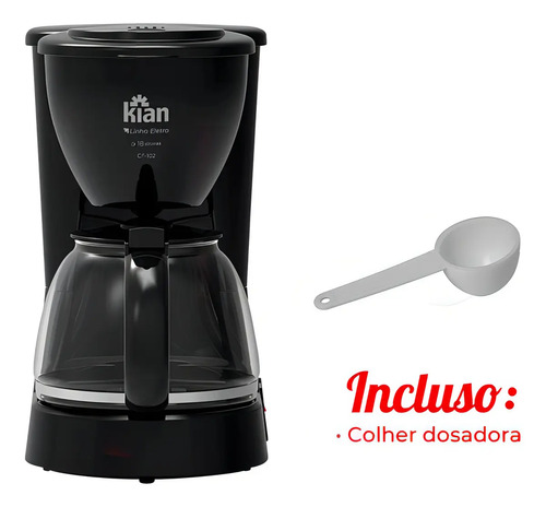 Cafeteira Elétrica Cf-102 Kian 18 Xícaras 650w Cor Preto