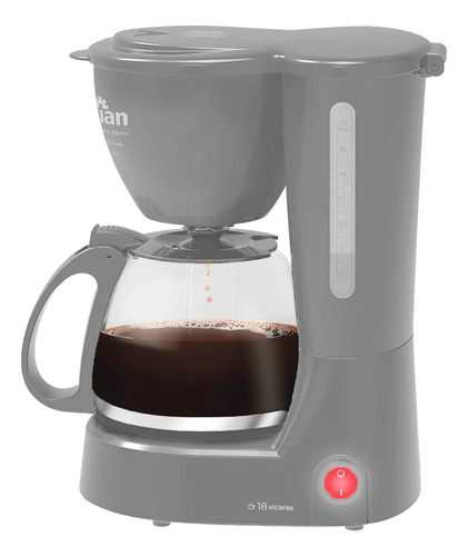 Cafeteira eletrica de vidro cafe 18 xicaras 600ml 650w kian