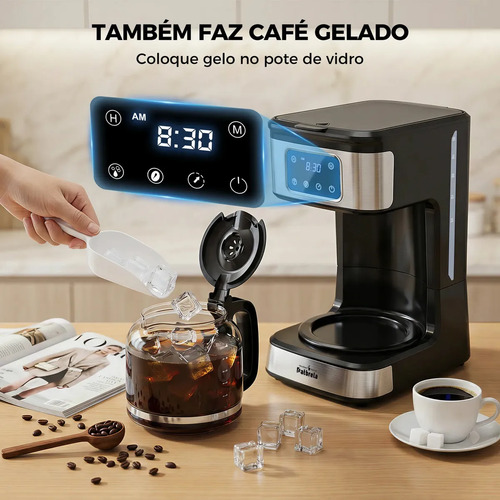 Cafeteira Elétrica Digital Patbrela de 1.8 L com Painel Touch e Timer Programável