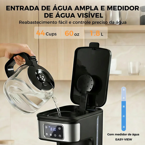 Cafeteira Elétrica Digital Patbrela de 1.8 L com Painel Touch e Timer Programável