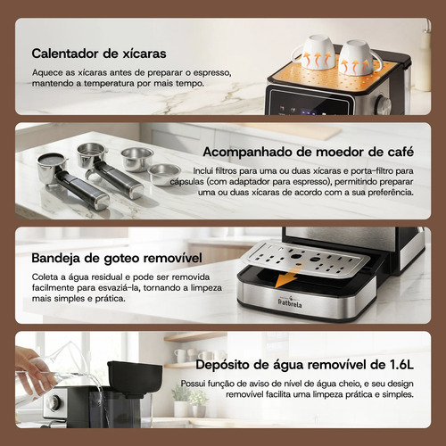 Cafeteira Espresso 20 Bar Compatível Nespresso-copinho 1.6l