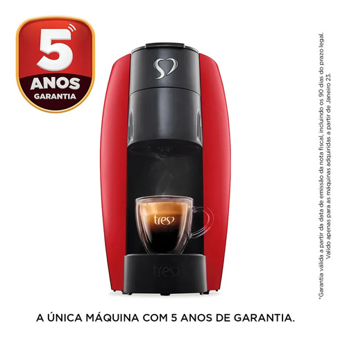 Cafeteira Espresso Lov Automática Vermelha 3 Corações Vermelho
