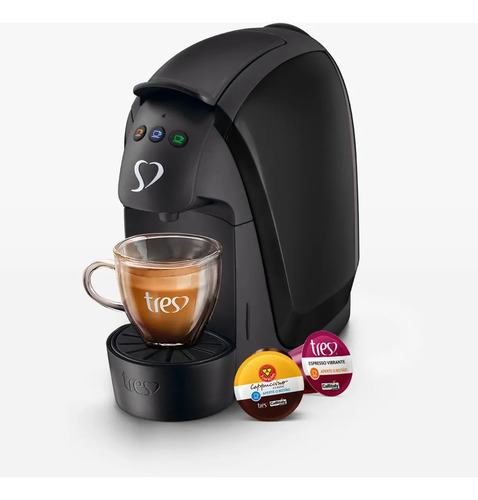 Cafeteira Espresso Luna Preta - TRES 3 Corações