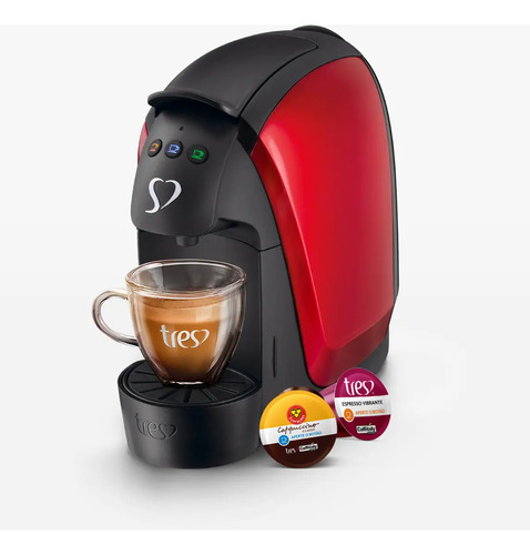 Cafeteira Espresso Luna Vermelha - TRES 3 Corações