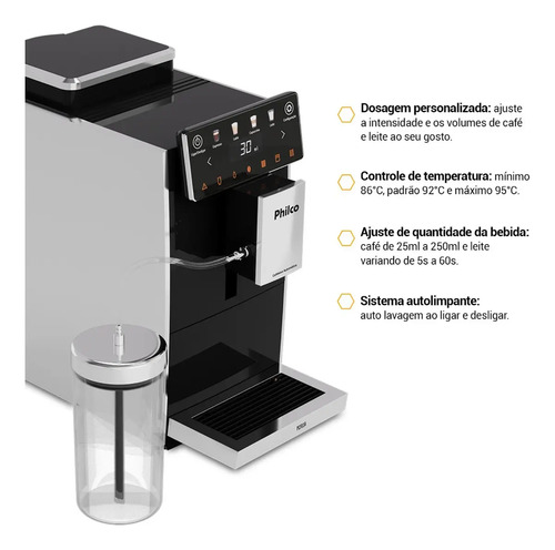 Cafeteira Expresso Philco 20 Bar 1,2L com Moedor PCF03A