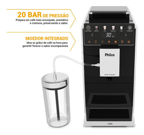 Cafeteira Expresso Philco 20 Bar 1,2L com Moedor PCF03A