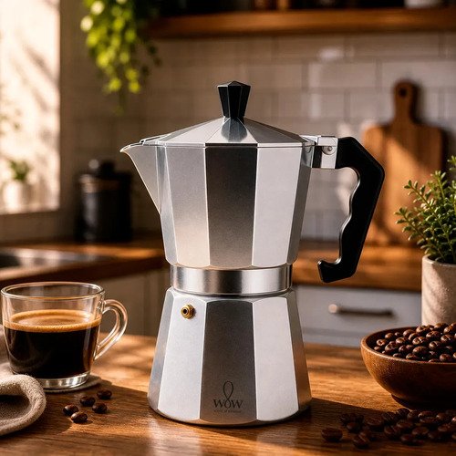 Cafeteira Italiana Premium 6 Xícaras De Alumínio Wow World Of Wonders