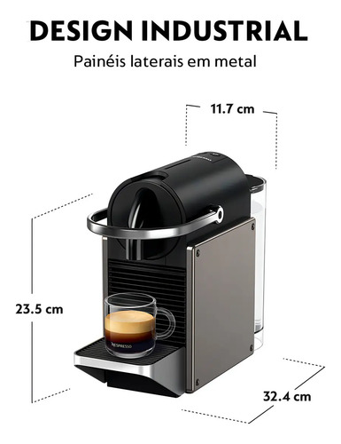 Cafeteira Nespresso Pixie Redesign Titânio