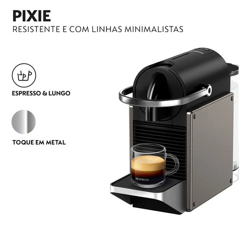 Cafeteira Nespresso Pixie Redesign Titânio
