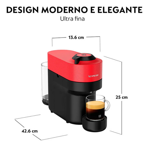 Cafeteira Nespresso Vertuo Pop Vermelho Pimenta