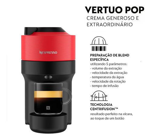 Cafeteira Nespresso Vertuo Pop Vermelho Pimenta