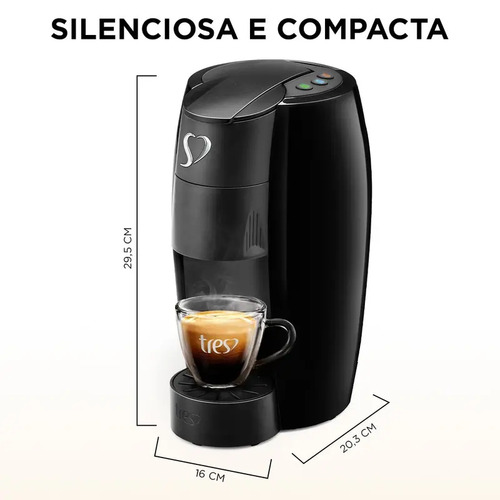 Cafeteira Tres Corações Lov Automática Preta-brilhante Cor Preto