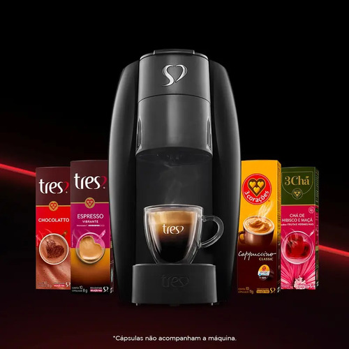 Cafeteira Tres Corações Lov Automática Preta-brilhante Cor Preto