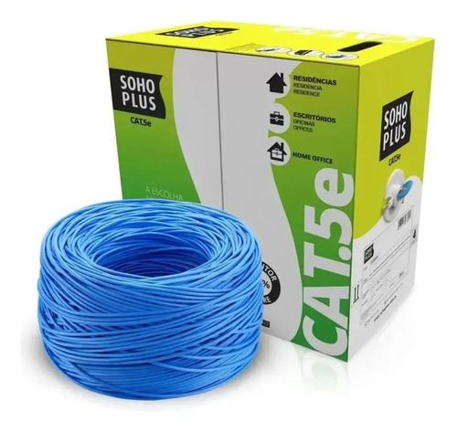 Caixa cabo de rede soho plus furukawa 305 m cat5e 100 cobre