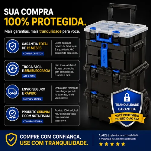 Caixa De Ferramentas Com Rodas + Divisorias + Gavetas Grande