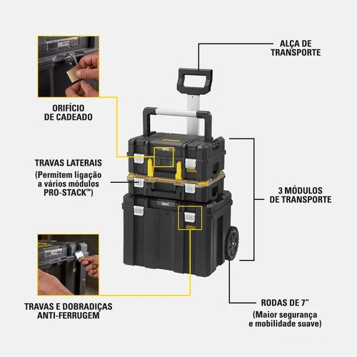 Caixa de Ferramentas Modular Stanley Pro-stack Fmst1-80103 Preto