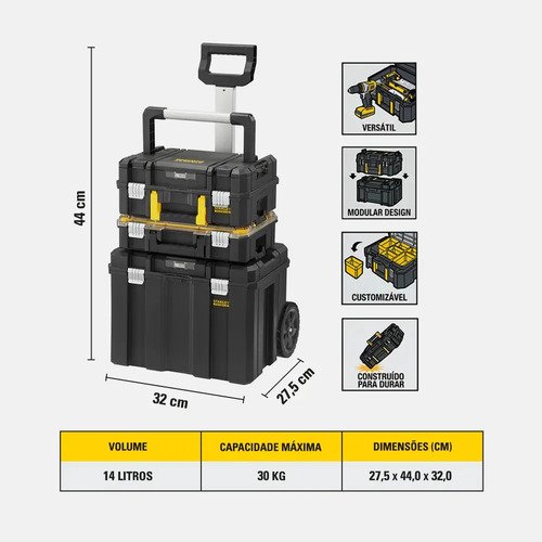 Caixa de Ferramentas Modular Stanley Pro-stack Fmst1-80103 Preto