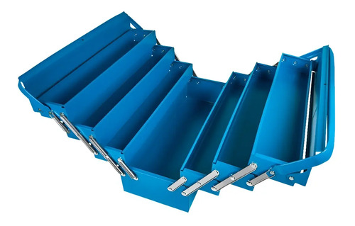 Caixa de ferramentas sanfonada tramontina 7 gavetas azul
