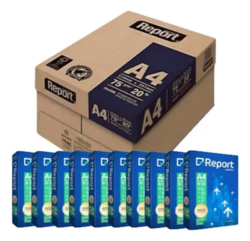 Caixa de papel a4 sulfite report 5000 folhas branco