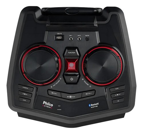 Caixa De Som Acústica Philco Pcx7100 Flash Lights Bass 750w Cor Preto