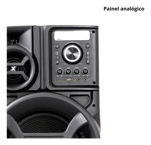 Caixa de Som Amplificada Amvox ACA 2201 Pesadão Black 2200W Woofer 12" Bivolt