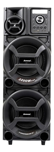 Caixa de Som Amplificada Amvox ACA 2201 Pesadão Black 2200W Woofer 12" Bivolt