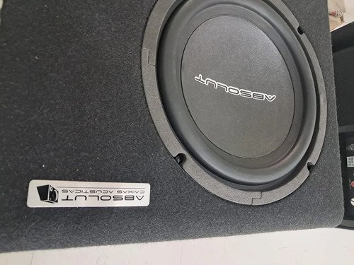 Caixa De Som Amplificada Automotiva Slim Sub 8 Polegadas Cor Preto