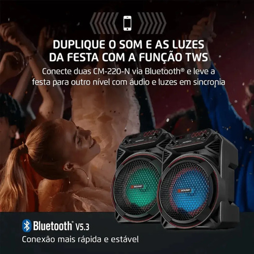 Caixa De Som Amplificada Mondial Cm-220-n Bluetooth
