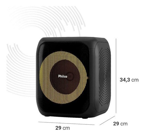 Caixa de Som Amplificada Philco Extreme Bluetooth 5.3 480W 2 Microfones TWS Flash Light Bateria Recarregável PCX4801