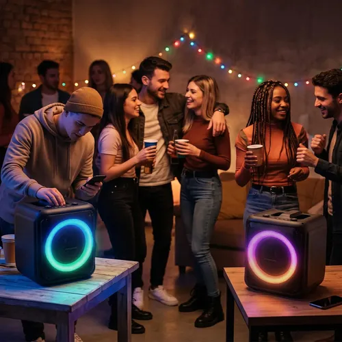 Caixa De Som Bluetooth Portátil 6,5 3000mah Karaokê Rgb