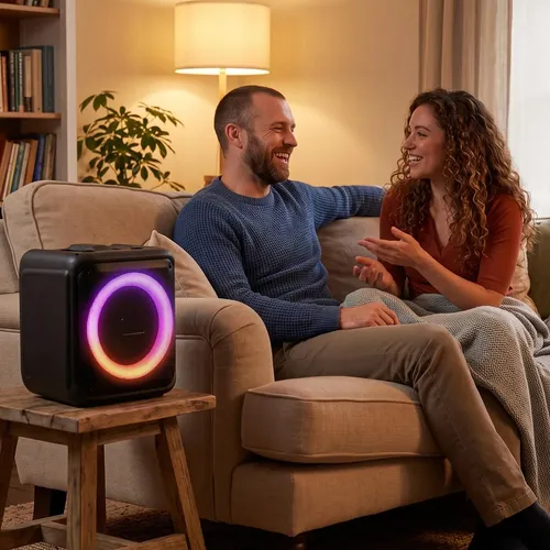 Caixa De Som Bluetooth Portátil 6,5 3000mah Karaokê Rgb