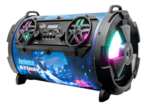 Caixa de som bluetooth potente led usb sd p2 p10 fm controle