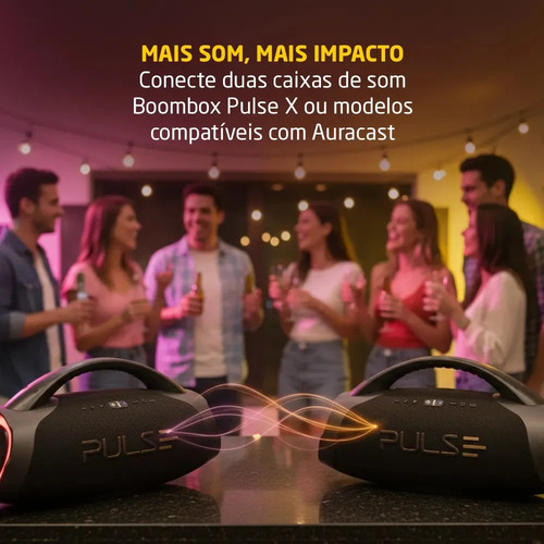 Caixa de Som Bluetooth Pulse X Boombox 220W RMS - SP626