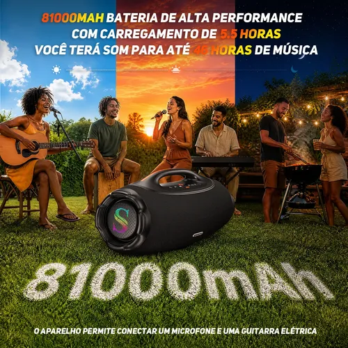 Caixa De Som Bluetooth6.0 Sabala Dr500 500w81000mah Boombox