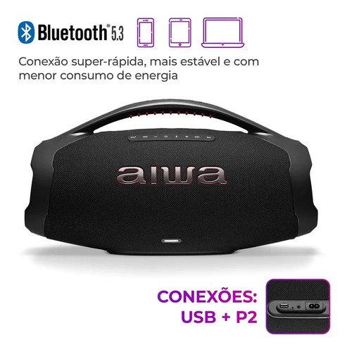 Caixa de Som Boombox Plus 200W 220V AIWA BBS-01-B