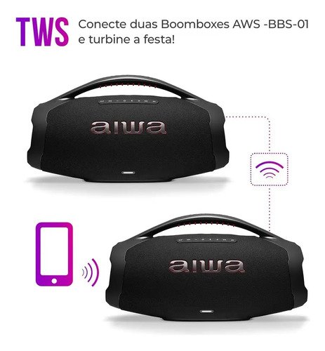 Caixa de Som Boombox Plus 200W 220V AIWA BBS-01-B