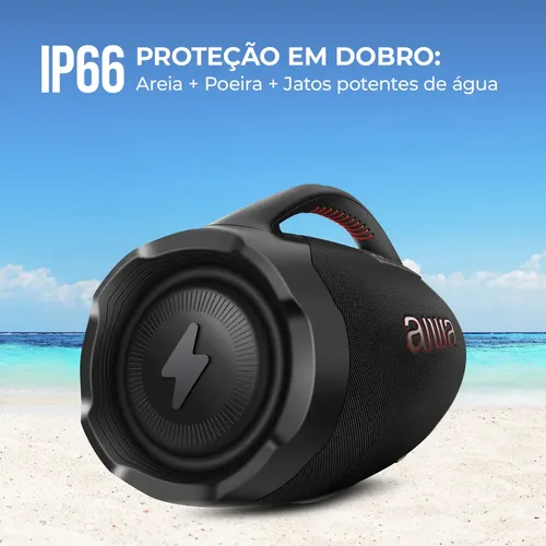 Caixa De Som Boombox Plus Aiwa Bbs-01-b 200w Bt 30h Ip66 Usb