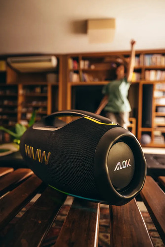 Caixa de Som Boombox Waaw by Alok Hyperboom 1000 Bluetooth À Prova d'Água 180W RMS Até 12h de Autonomia