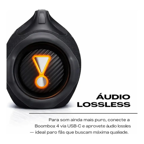 Caixa De Som Jbl Boombox 4 Bluetooth Som 210w Jbl Pro Ai Sound Boost Graves Personalizáveis Bateria De Até 34h Ip68 Áudio Lossless Preta