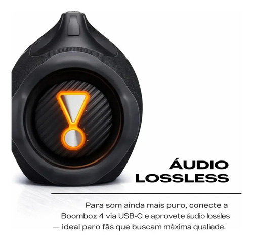 Caixa De Som Jbl Boombox 4 Bluetooth Som 210w Jbl Pro Ai Sound Boost Graves Personalizáveis Bateria De Até 34h Ip68 Áudio Lossless Preta