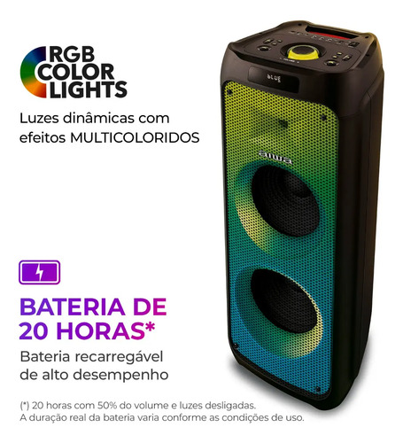 Caixa De Som Partybox Aiwa Pb-06 Bluetooth 20h Rgb Usb Tws