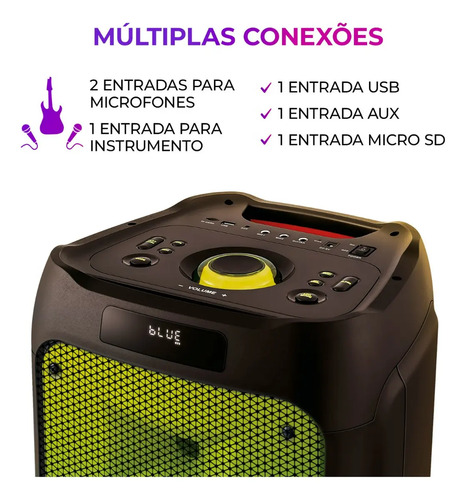 Caixa De Som Partybox Aiwa Pb-06 Bluetooth 20h Rgb Usb Tws