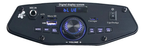 Caixa De Som Portátil Bluetooth 250w Cor Preto Aquário Hype 250