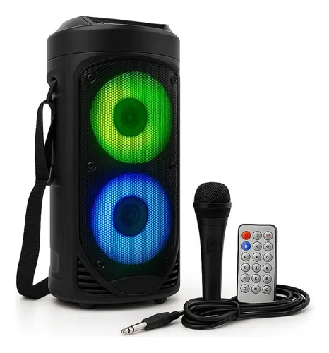 Caixa de som potente bluetooth portatil grande alta microfon