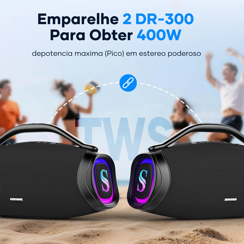 Caixa De Som Sabala Dr-300 200w 39000mah Rgb Bluetooth 5.4