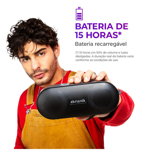 Caixa De Som Speaker Aiwa AWS-SP-01 Bluetooth Cor Preto