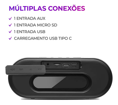 Caixa De Som Speaker Aiwa AWS-SP-01 Bluetooth Cor Preto