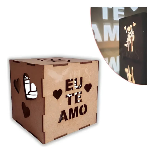 Caixa luminaria led presente namorado aniversario casamento 1